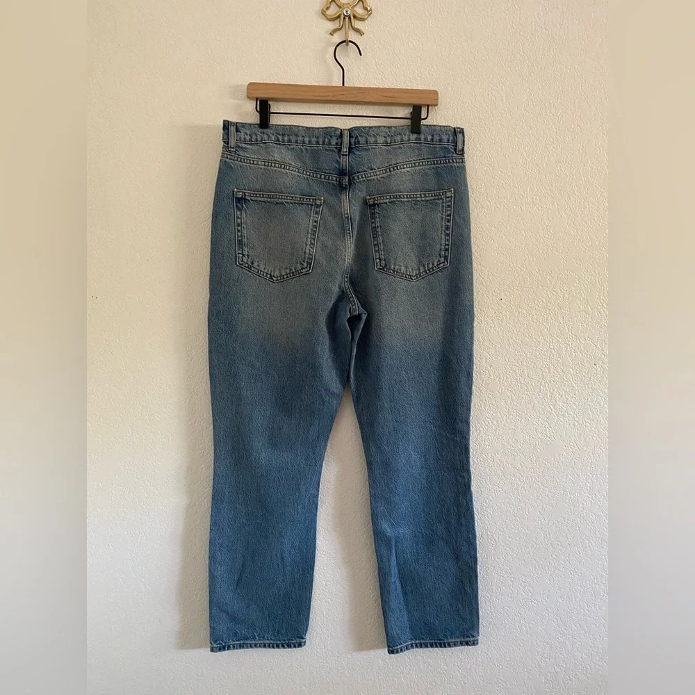 Reformation Women’s Merida Jeans Straight Leg Blue Size 31 High Waist Cotton